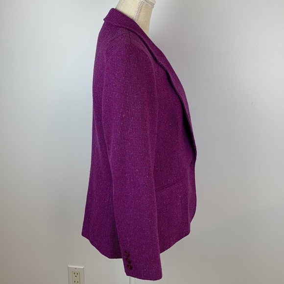 Vintage Pendleton Fuchsia Tweed 100% Wool Jacket Blazer Size 12 - Picture 3 of 10